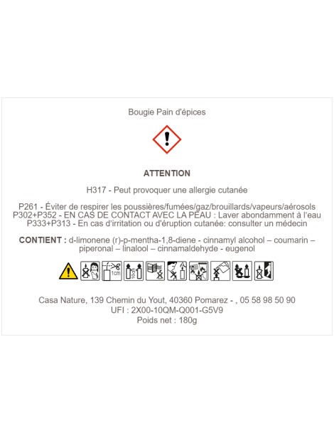 La bougie Luxe de Noël pain d'épices